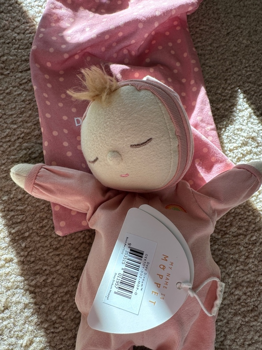 Dozy Dinkums Pink Sleepy Doll Plush by - Picture 2 of 6